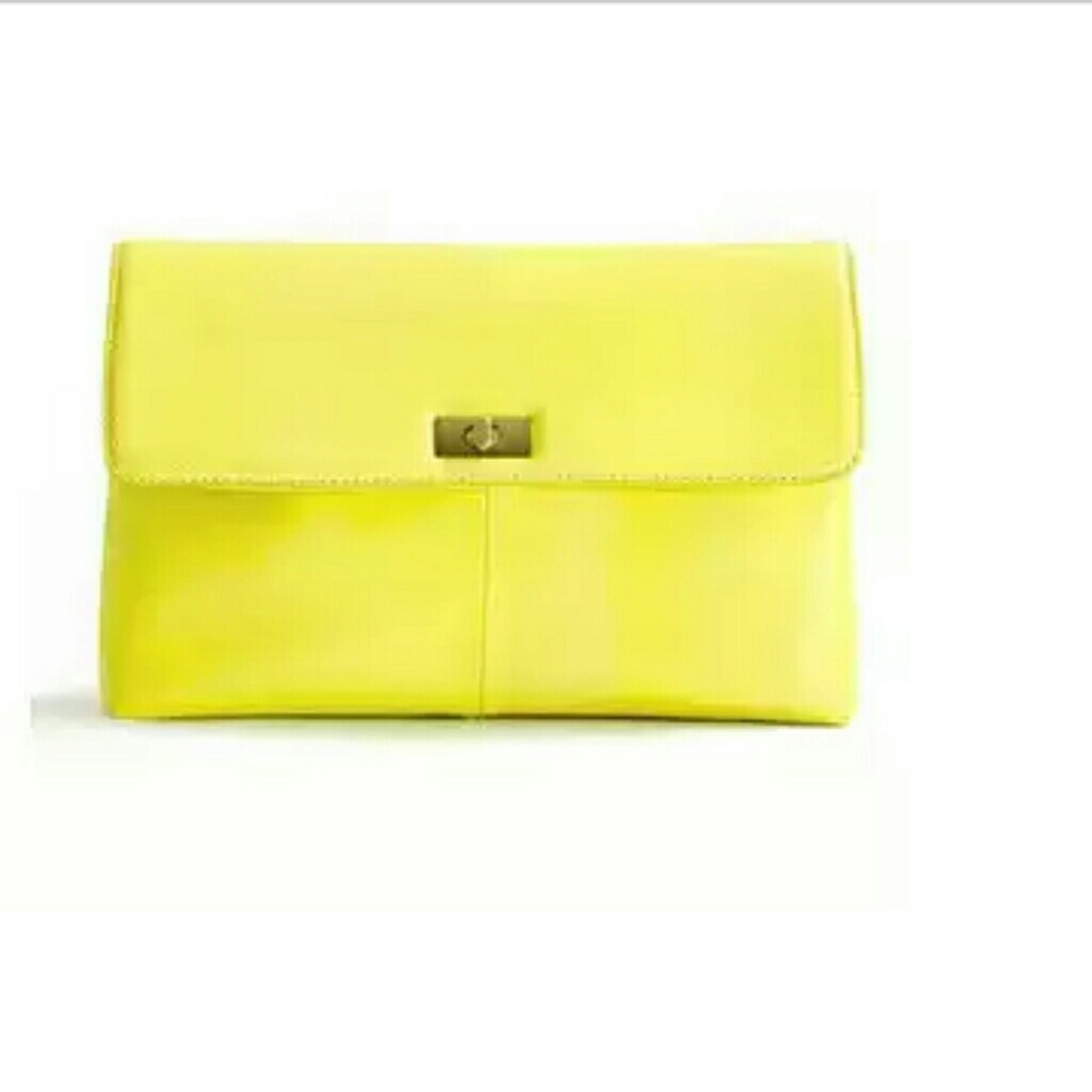 J.Crew Yellow Leather Clutch